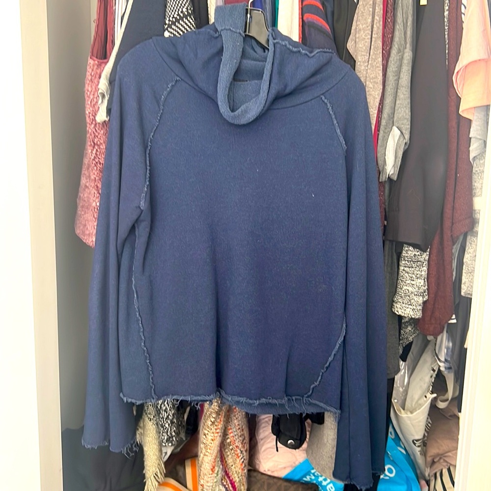 Alala soft turtleneck top- navy